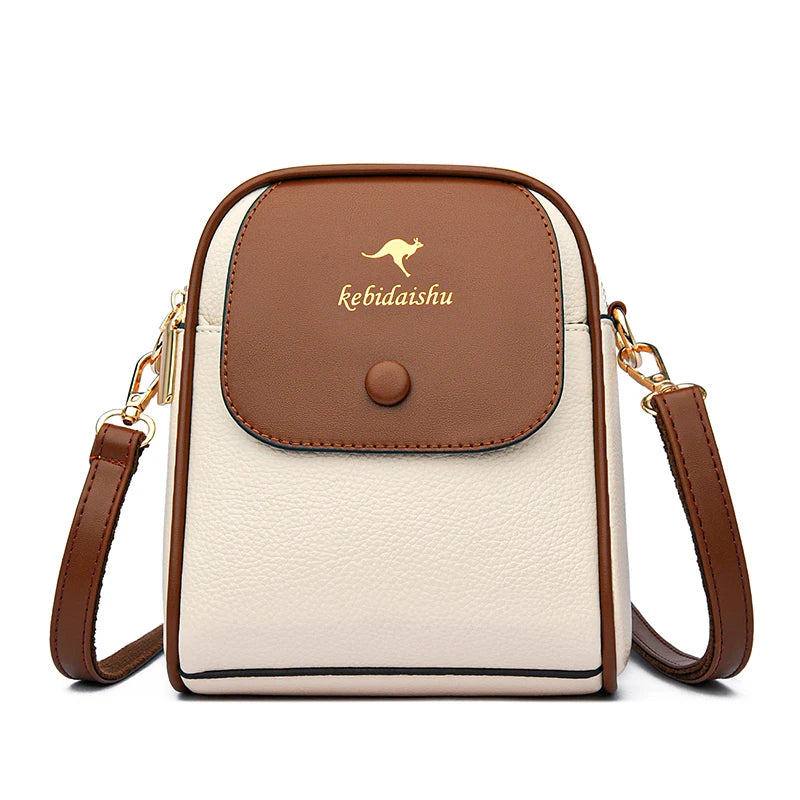 Leather Crossbody Bag for Women Panelled Shoulder Bag