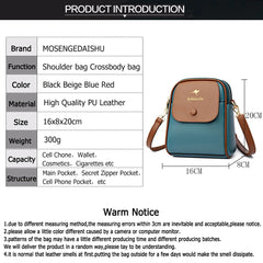 Leather Crossbody Bag for Women Panelled Shoulder Bag