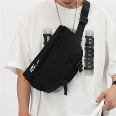 Women's Panelled Chest Bag High Nylon Shoulder Messenger Sac A Main