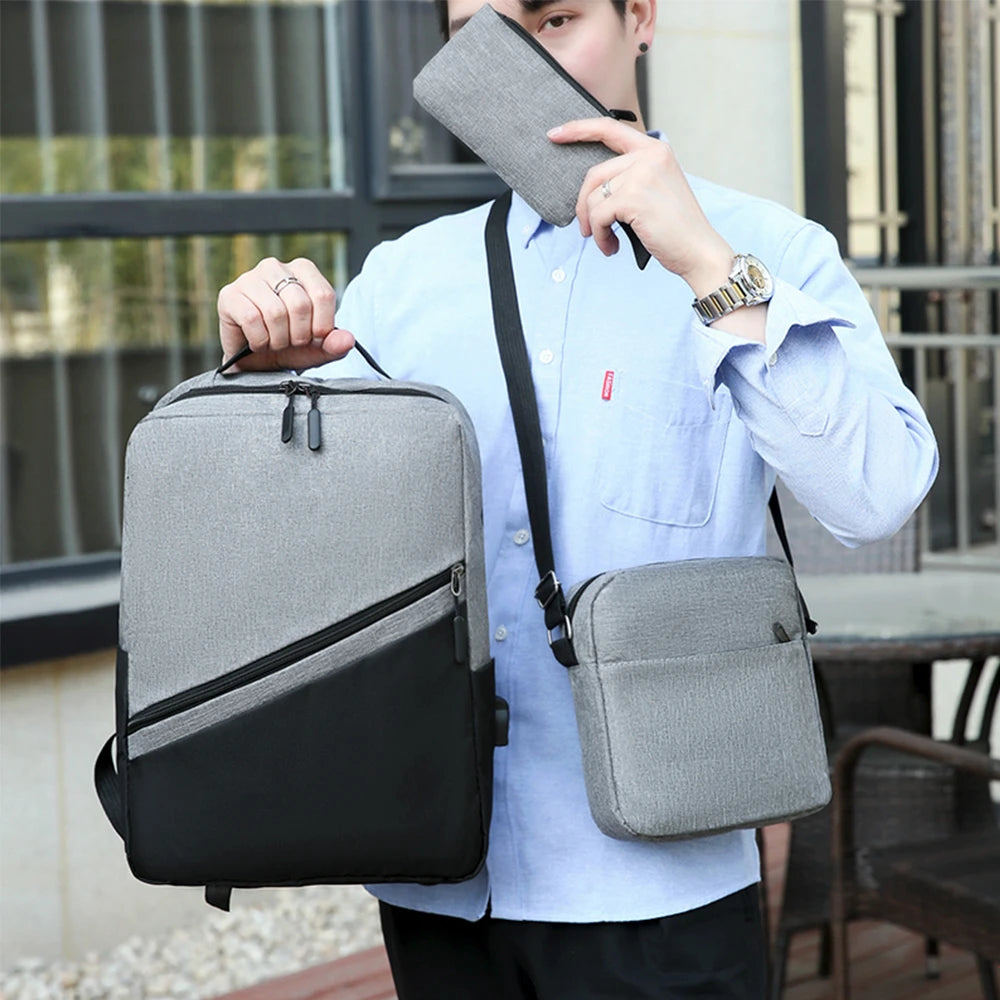 Panelled High Oxford Cloth Women's Backpack Teen Laptop
