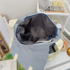 Panelled Ladies Shoulder Bag Letter Women Crossbody Bags High Nylon School Bag