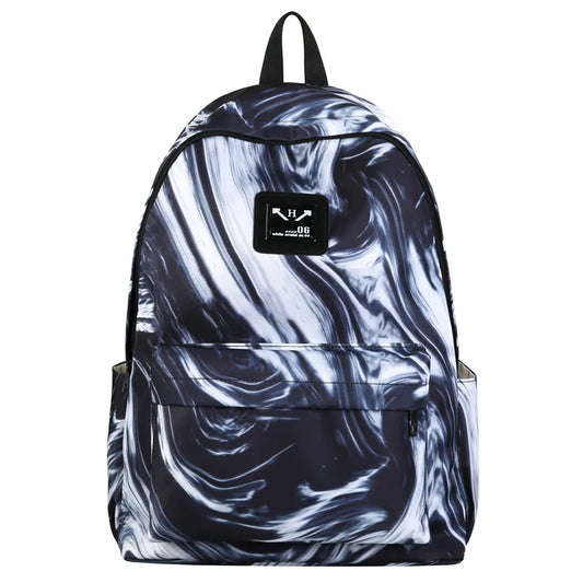 Panelled Print Backpacks for Men Women Daypack Mochila Female Backpack