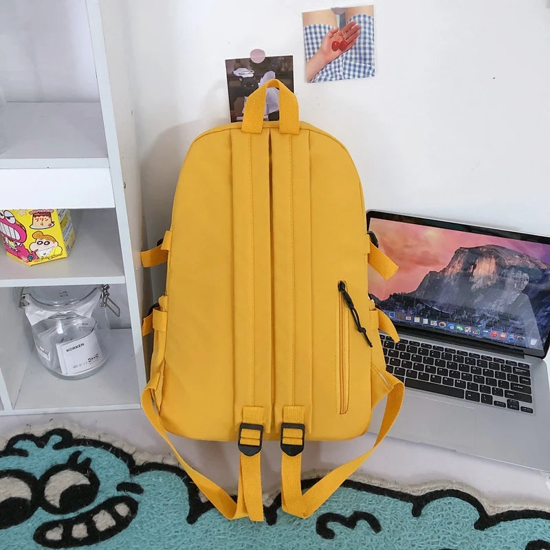 Panelled Soft Backpack Women College Bookbag Laptop Travel Bag Schoolbag