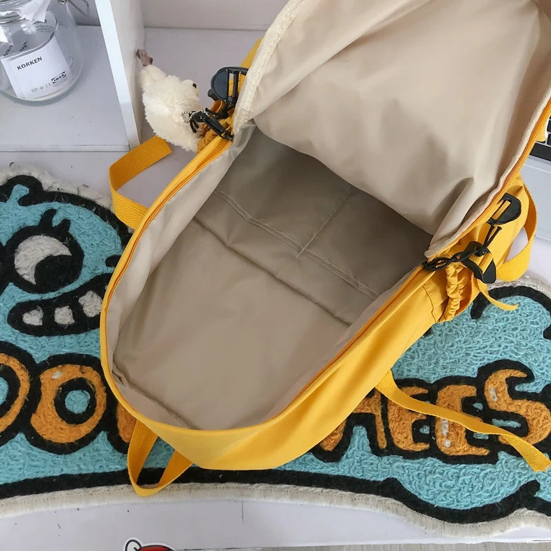 Panelled Soft Backpack Women College Bookbag Laptop Travel Bag Schoolbag