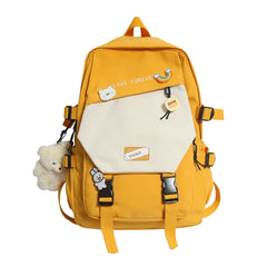 Panelled Soft Backpack Women College Bookbag Laptop Travel Bag Schoolbag