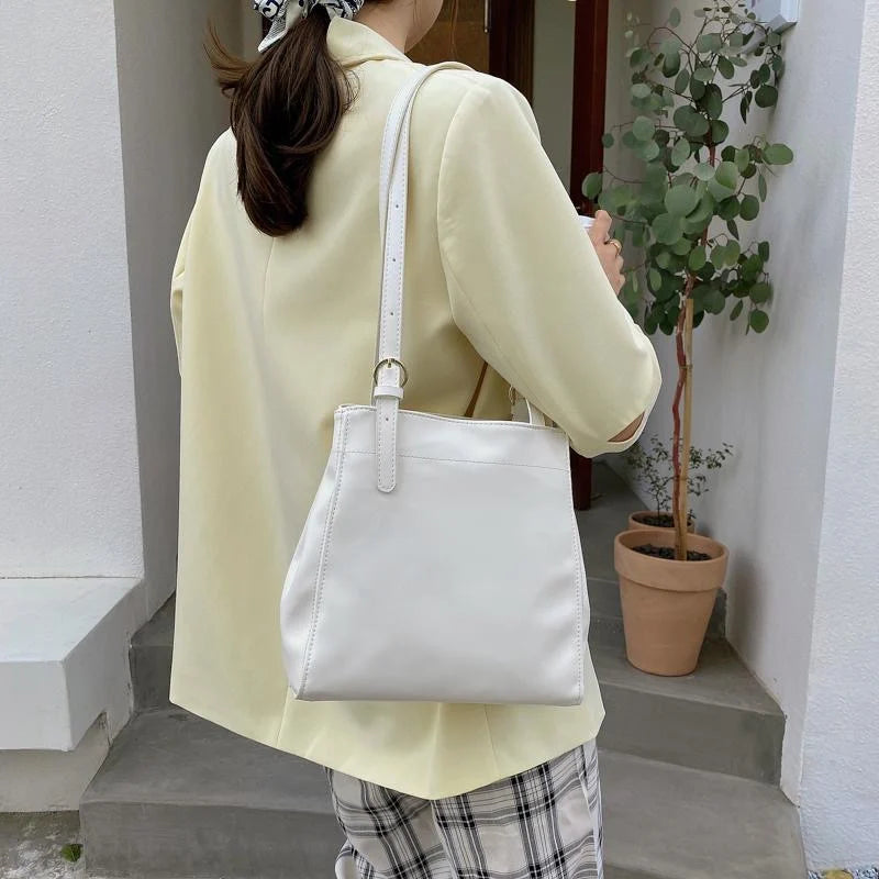 Women Shoulder Underarm Bag Casual Bucket Bag Large Capacity