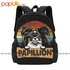 Papillion Funny Retro Gift Dog Lover Backpack Gym Tote Bag