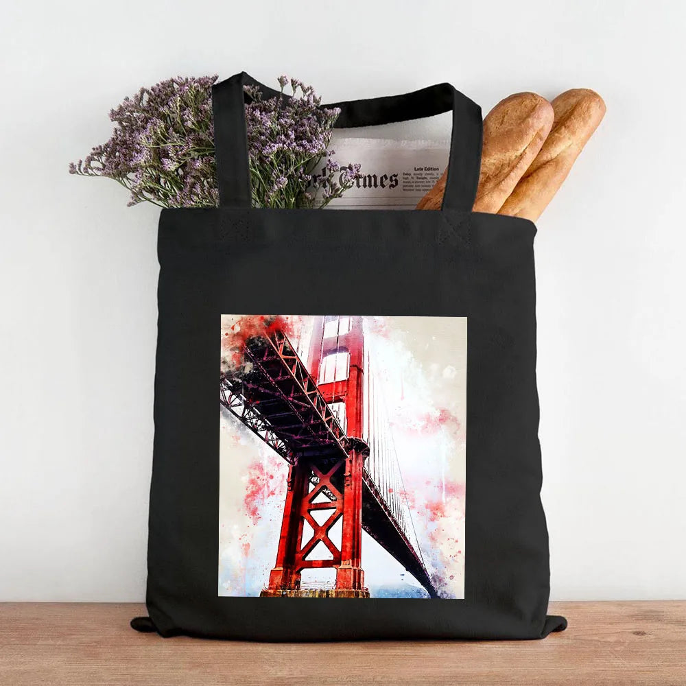 Paris York London Pisa Rome Athens Ink Painting Watercolor Women Girl Canvas