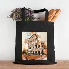 Paris York London Pisa Rome Athens Ink Painting Watercolor Women Girl Canvas
