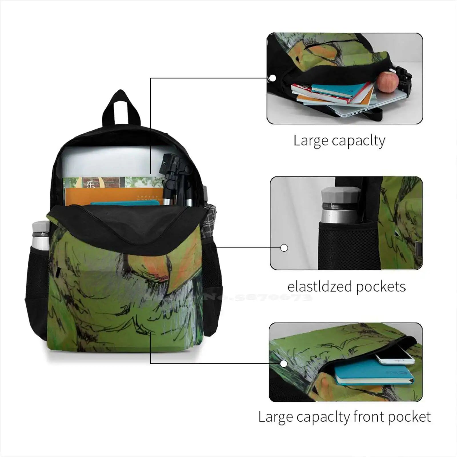 Parrot 3D Print Backpack Casual Bag Parrot