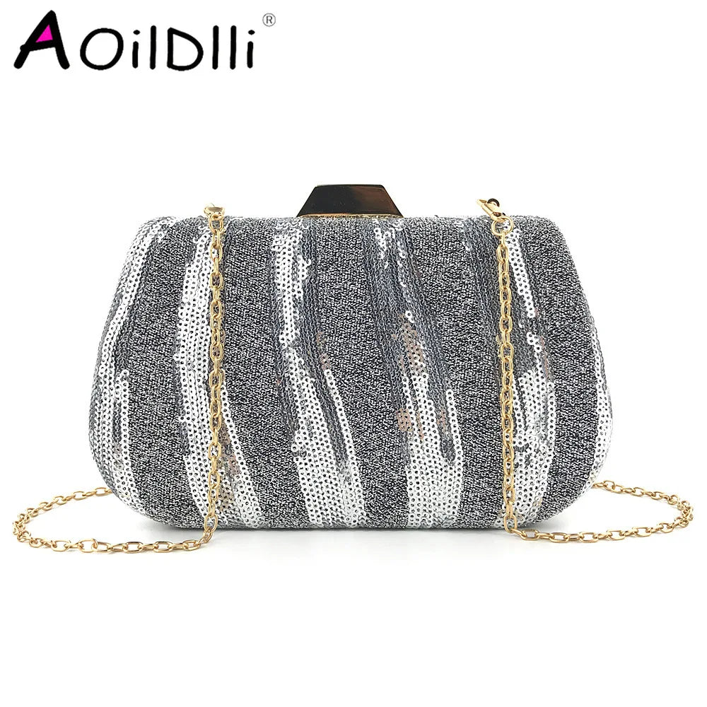 Sequin Evening Clutch Bag Hand Grab Party Bag