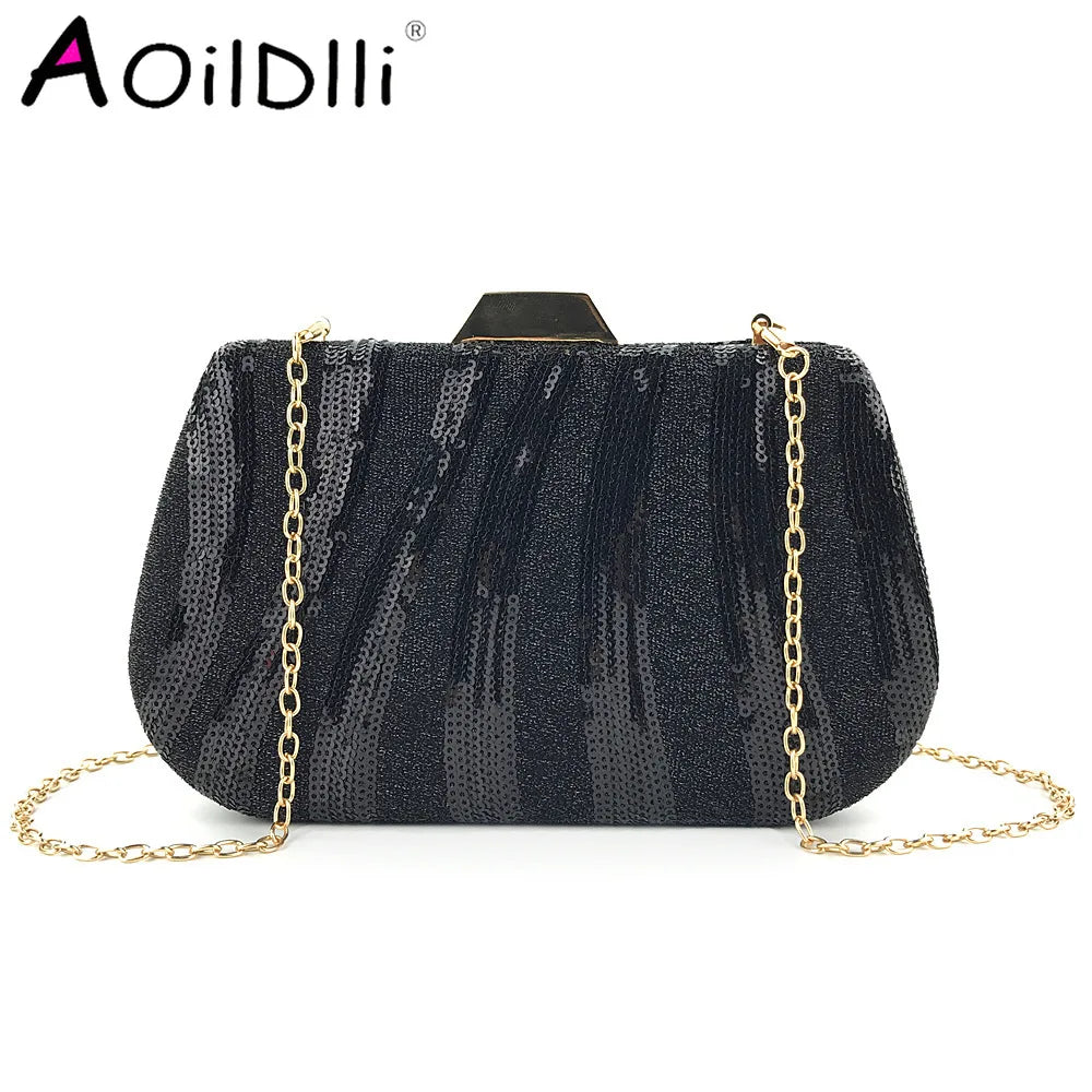 Sequin Evening Clutch Bag Hand Grab Party Bag