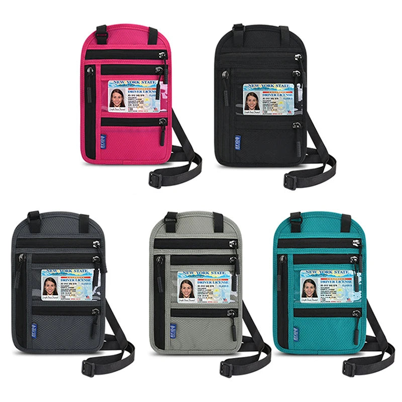 Passport Bag Multifunctional Hanging Neck Messenger Shoulder Storage