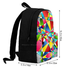 Patchwork Backpacks Imaginative Design Red Turquoise Colorful Modern
