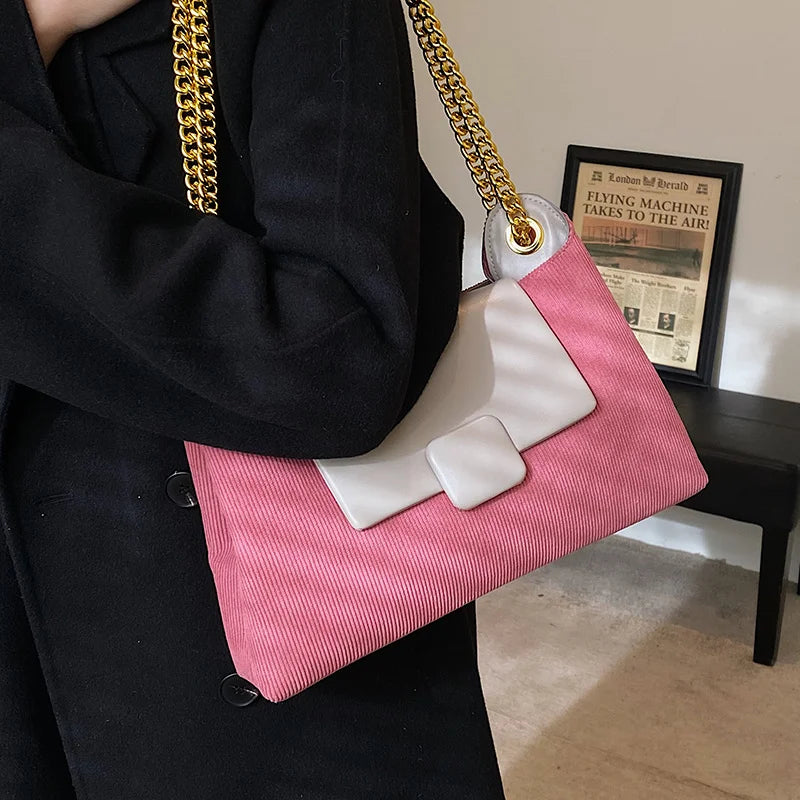 Retro Chain PU Leather Crossbody Bag Handbags And Purses