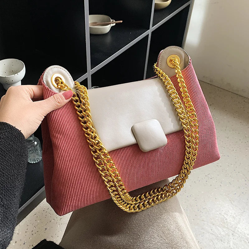 Retro Chain PU Leather Crossbody Bag Handbags And Purses
