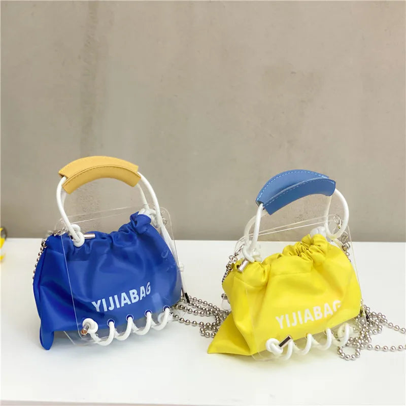 Patchwork Transparent Shoulder Messenger Bag Mini Crossbody Bags