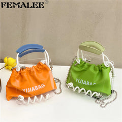 Patchwork Transparent Shoulder Messenger Bag Mini Crossbody Bags