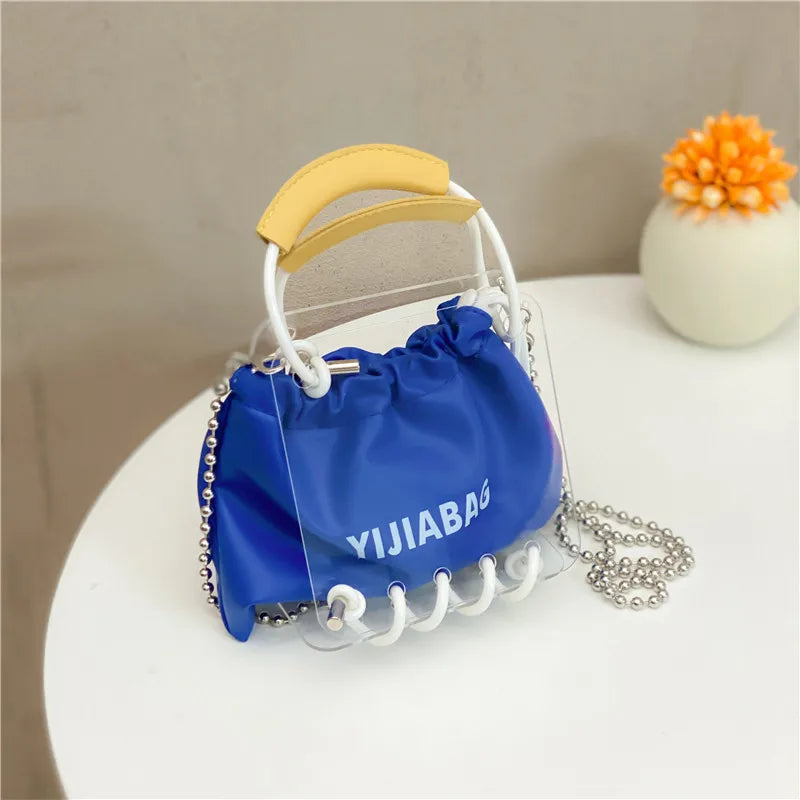 Patchwork Transparent Shoulder Messenger Bag Mini Crossbody Bags