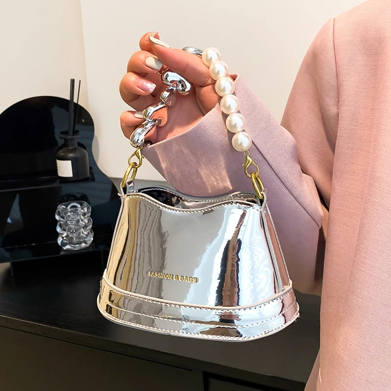 Patent Leather Shell Bag Women Spring Evening Crossbody Mini Handbag