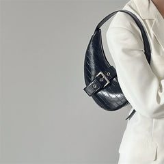 Crocodile Pattern Half Moon Underarm Bag for Women