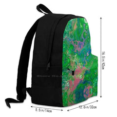 Liquid Acrylic Pattern Laptop Backpack with Glass Nuggets