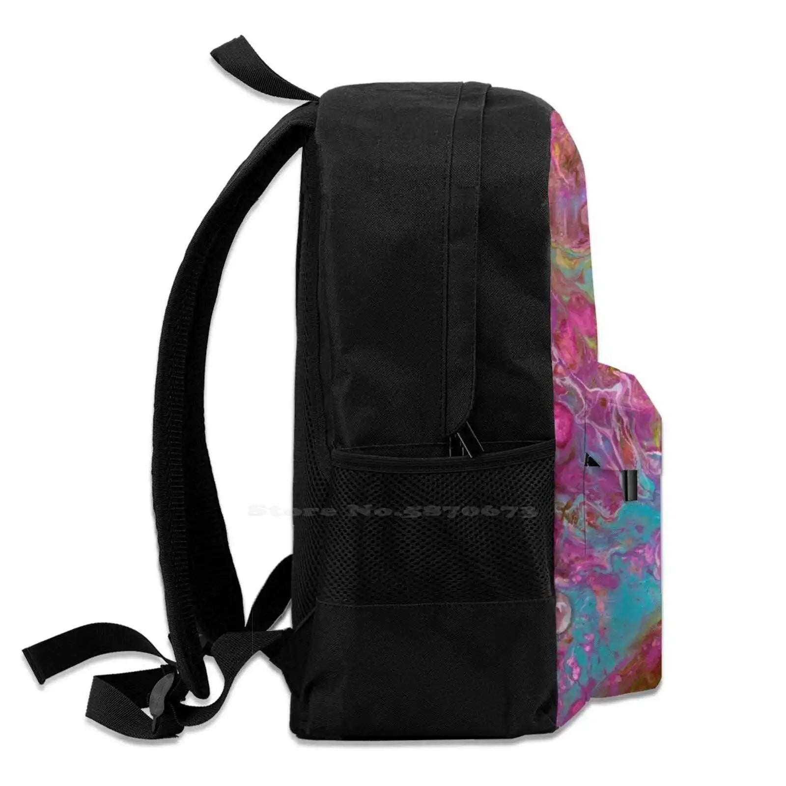 Liquid Acrylic Pattern Schoolbag Backpack
