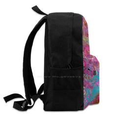 Liquid Acrylic Pattern Schoolbag Backpack