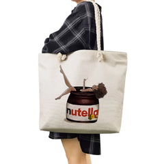 Peanut Butter Print Handbags Foldable Shoulder Bag