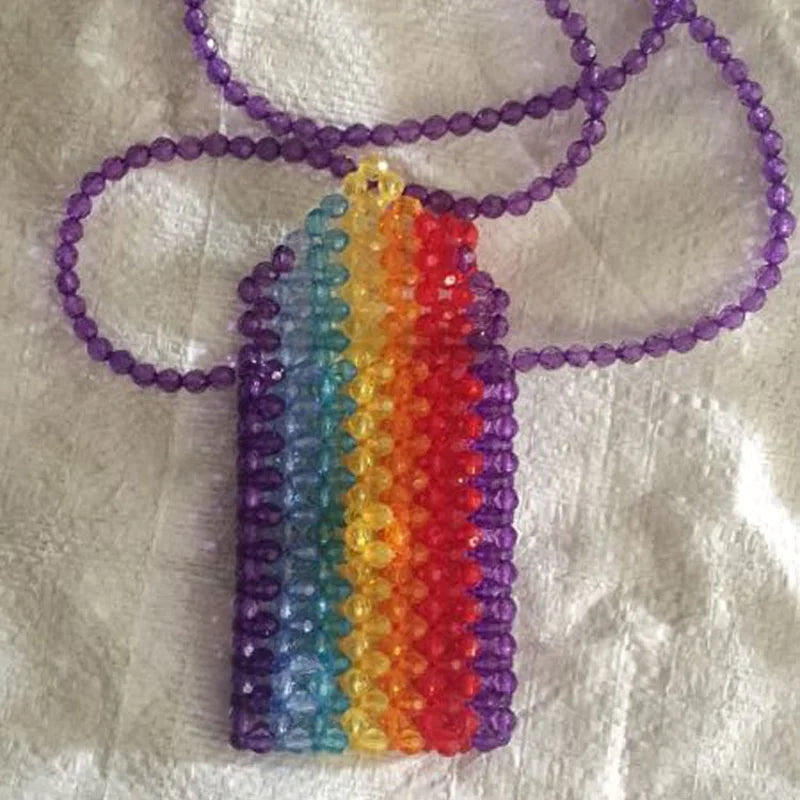 Pearl String Beads Mobile Phone Bag Hand Woven Decoration Bag