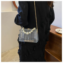 Clear Acrylic Striped Clutch Bag Party Wedding Evening Handbag