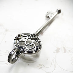 Richly Ornamented Key Silver Pendant Jewelry Europe 925 Bohemia Gift