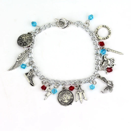 Percy Jackson Crystal Beads Pendent Charm Bracelet Vintage Movie Jewelry