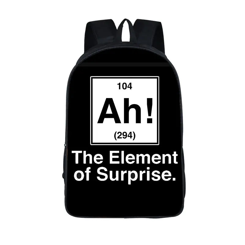 Chemistry Print Backpack for Teen Schoolbags High-Capacity Rucksack