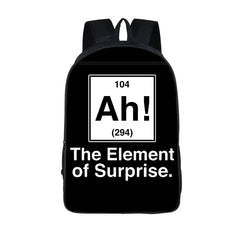 Chemistry Print Backpack for Teen Schoolbags High-Capacity Rucksack