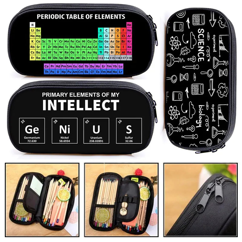 Periodic Table of Elements Print Cosmetic Case Pencil Bag