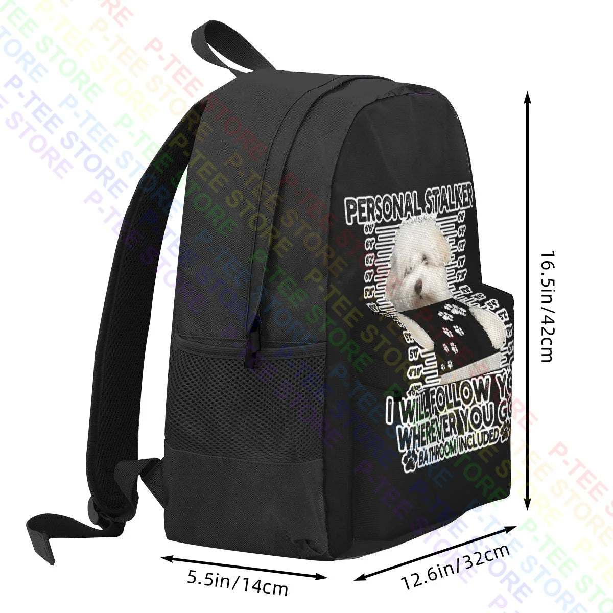 Personal Stalker Coton De Tulear Large Capacity Backpack