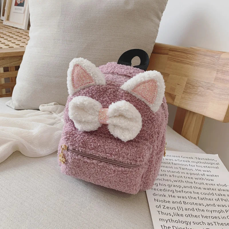 Mini Personalized Fluffy Cat Backpack for Girls