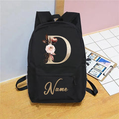 Personalised Name Initial Backpack Pink Letter Girls Kid Nursery Child