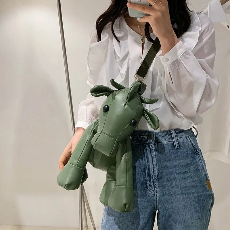 3D Cartoon Cow Women's Crossbody Bag