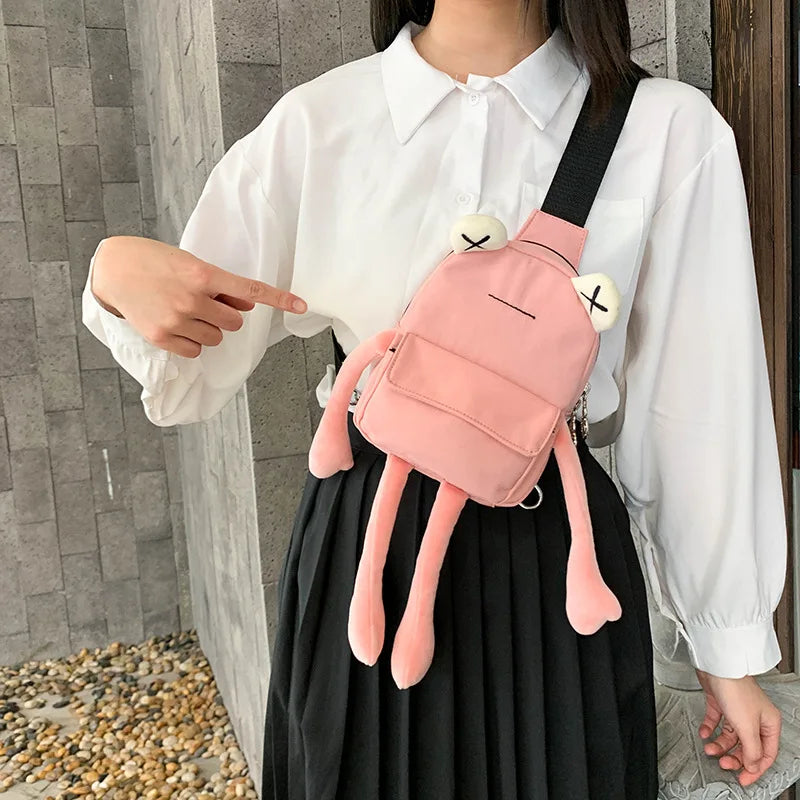 Cartoon Frog Bag Messenger Chest Bag Unisex Shoulder Crossbody Bag