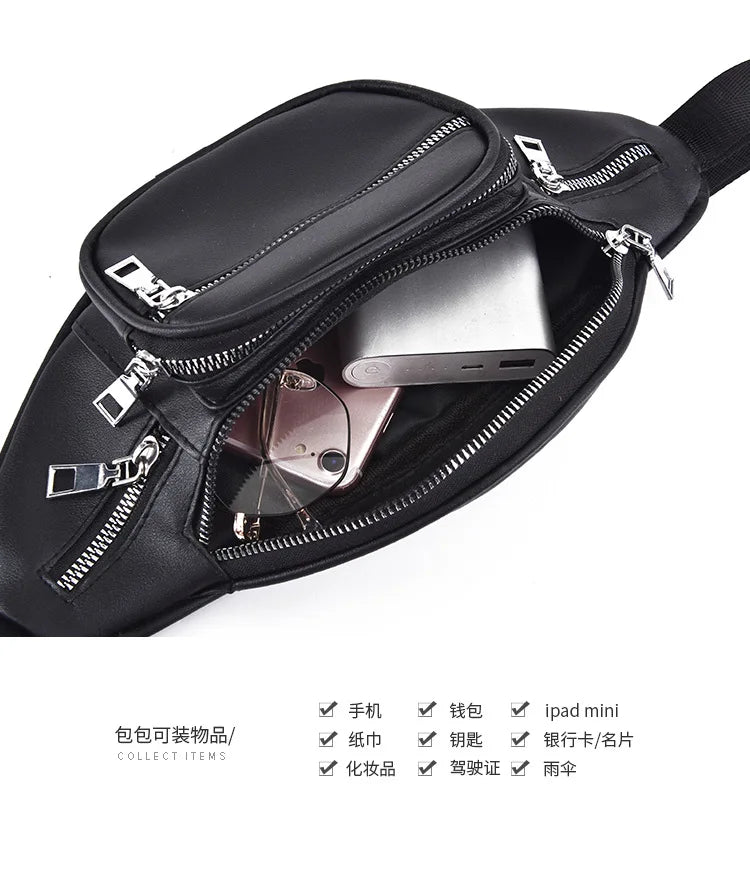 Outdoor Waist Bag Chain Chest Bag Shoulder Messenger Bag Unisex