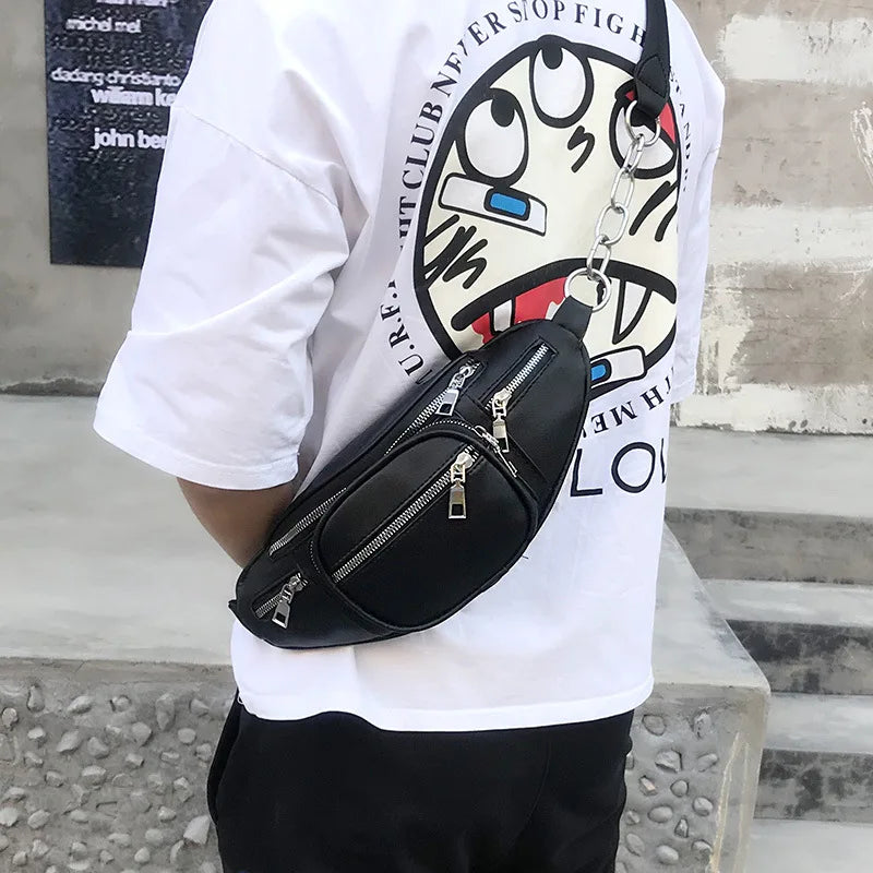 Outdoor Waist Bag Chain Chest Bag Shoulder Messenger Bag Unisex