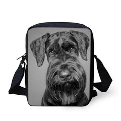 Personalized 3D Animal Schnauzer Print Mini Messenger Bag