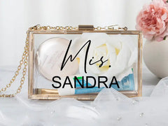 Personalized Acrylic Clutch Bridesmaid Bag Bride Gift