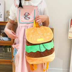 Canvas Hamburger Backpack for Teenagers