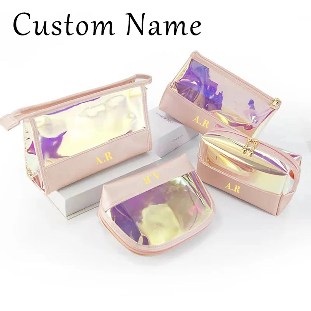 Personalized Name Makeup Pouch Bag Cosmetic Handbag Travel Lipstick Organizer