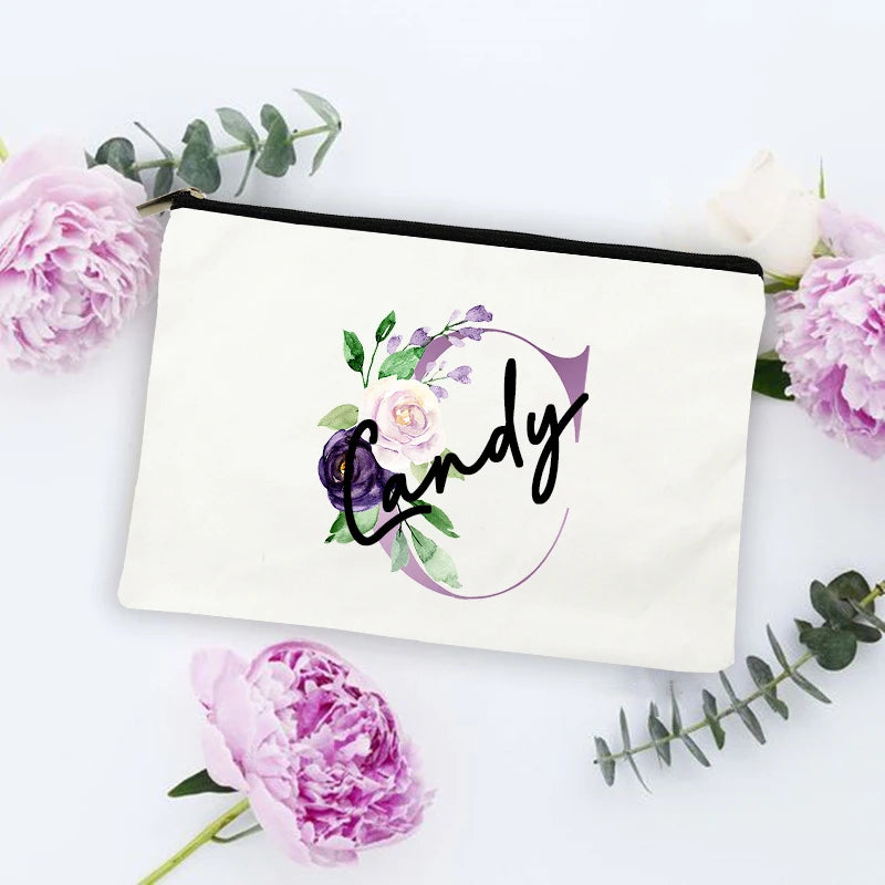 Custom Name Makeup Bag for Bridesmaid Gift