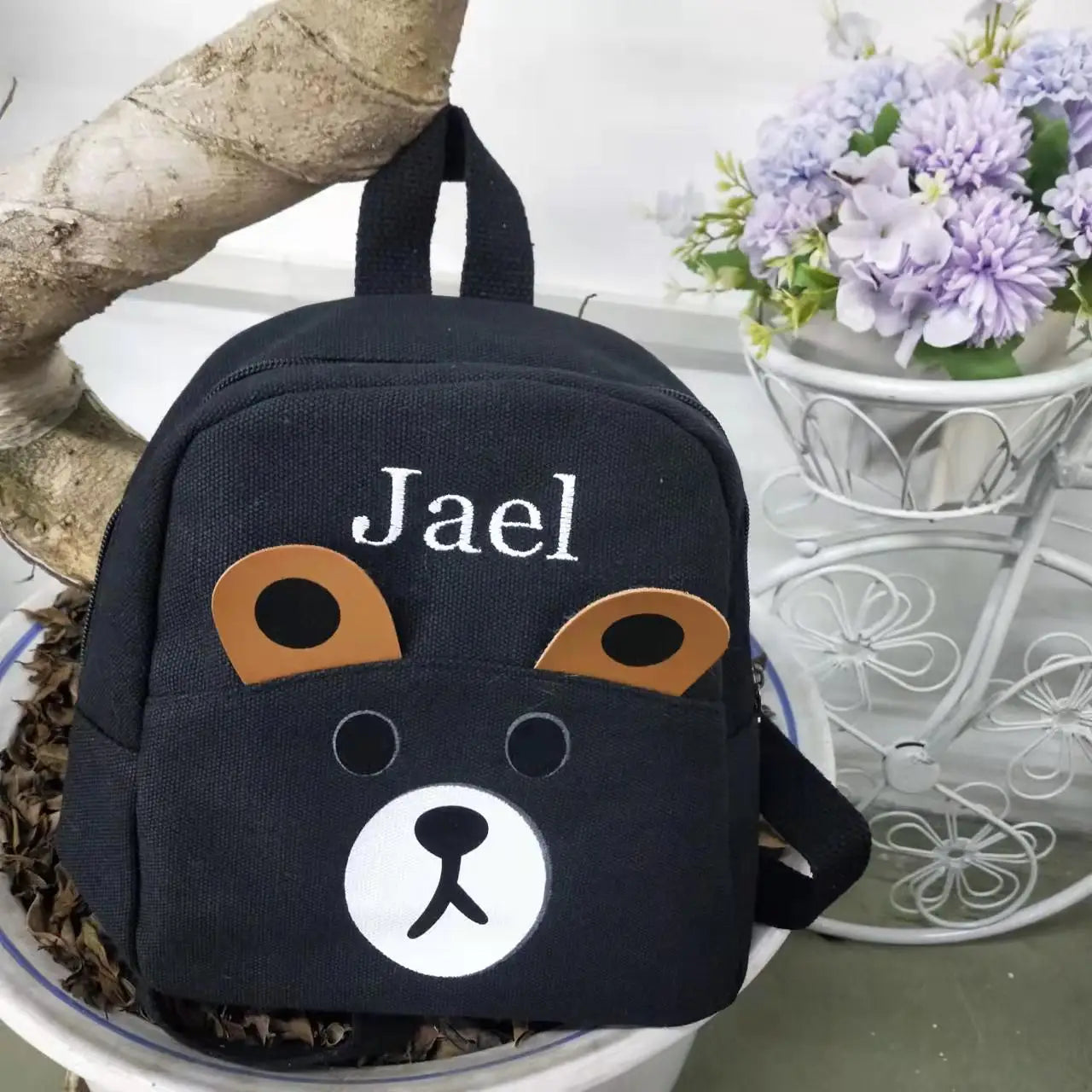 Personalized Child Backpack Name School Nursery Bag Kids Teddy Backpack