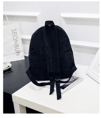 Personalized Embroidered Corduroy Travel Bag Student Backpack